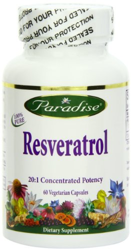 UPC 601944777098, Paradise Herbs Vegetarian Capsules, Resveratrol with Ginger, 60 Count