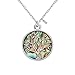 MANZHEN Gold Rose Gold Silver Transparent Natural Abalone Shell Tree Charm Pendant Necklace18'' (silver)