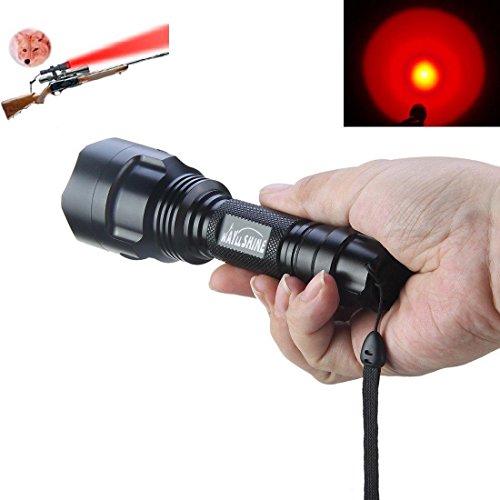 WAYLLSHINE C8 One Mode 300 Lumen Red Light 18650 Battery Waterproof 150 Yard Long Range Red Light Flashlight Red Hunting Light Tactical Flashlight Red Light Torch For Fishing Hunting & Detector WAYLLSHINE C8 One Mode 300 Lumen Red Light 18650 Battery Waterproof 150 Yard Long Range Red Light Flashlight Red Hunting Light Tactical Flashlight Red Light Torch For Fishing Hunting & Detector