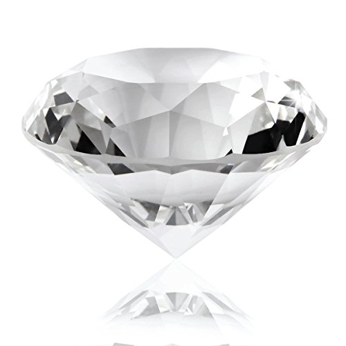 F-ber 1pc 60mm Clear Crystal Diamond Shape Paperweight Cut Glass Display Ornament Gift - Thumbnail 3