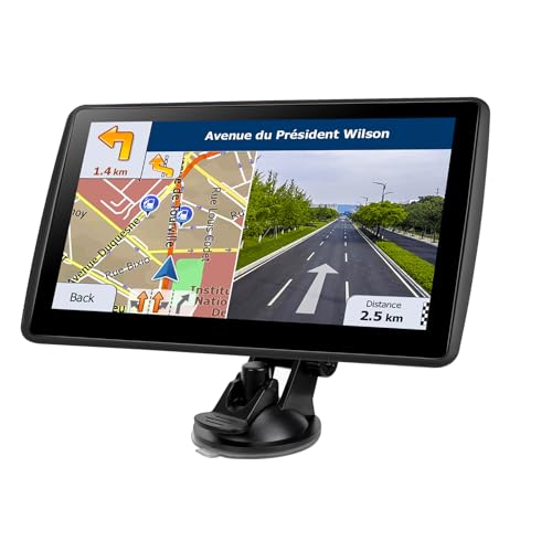 7'' GPS Navigator for Car Truck RV - 2026 North America Maps Free Lifetime Updates, Touchscreen Navigation System, Speed & Red Light Warning, Turn-by-Turn Voice Guidance, for All Cars