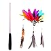 etrech Retractable Wand Rod with 8 Piece Assorted Feather Cat Toy, Purple