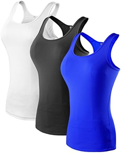 AVERYAR Women's 3 Pack Compression Base Layer Dry Fit Tank Top Absorb Sweat Running Fitness