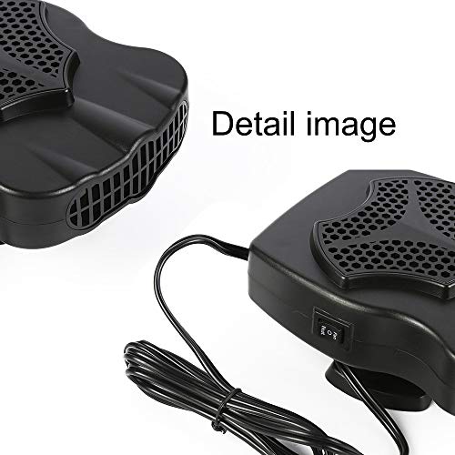 Portable Car Heater Fan Cooler, Vehicle Defrost Defogger Automobile, Thermostat 30s Fast Heating and Cooling, 12 V 2 in 1 Windshield Defrost (BLACK)