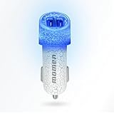 Momen 2.1A/12W Dual-Port Led Car Charger Smart Cigarette Charger for iPhone 5/5s/6/6s plus, Samsung Galaxy S4/S5/S6 Edge/Note 5, HTC One Max M8/M9, LG G3/G4, Nexus, Motorola (Blue Light)