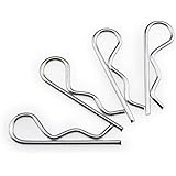 Hao Pro Hitch Pins Clips Cotter Pins Spring Clip Hair Pins 4 Pack for Trailer Hitch Pins Strong Spring Tension Thicker Sturdy for Tow Bar Tractors Mower Carts Truck 3.5mm Wire Diameter 75mm Length