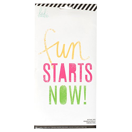 American Crafts 313248 12 Piece Heidi Swapp Chalk Art Small Stencils Fun Starts Now