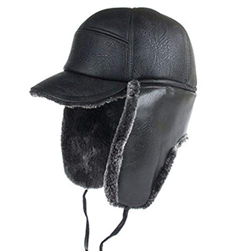 mens leather bomber hat