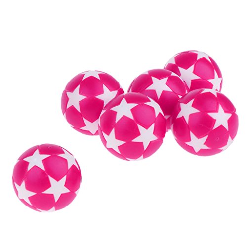 KODORIA 6pcs Table Soccer Foosballs Footable Game Footballs Replacement Balls Table Game Accessories 32mm - Pink - Thumbnail 2