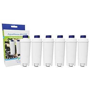 6X AH-CDE Compatibel Waterfilter voor DeLonghi Espresso en Bean to Cup Machines DLSC002, SER3017, 5513292811, 9310926…