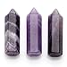 CrystalTears 4pcs Healing Crystal Single Point Wand 35mm Polished Tumbled Stone Decor- Amethyst/Clear Quartz/Rose Quartz/Sodalite