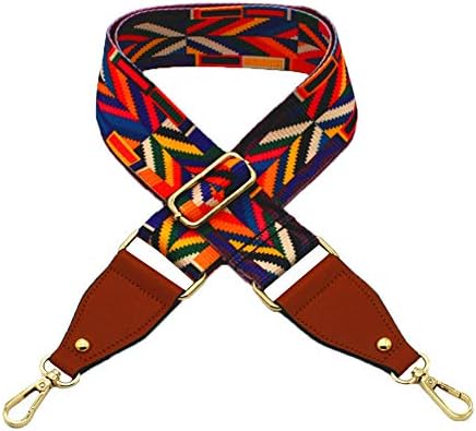 MINA LOBATA 2" Wide Purse Strap Replacement Bohemia National Style Multicolor 31"- 48" Crossbody Strap for Handbags