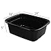 Vababa 12 Quart Black Plastic Wash Pan Basin, Set of 4