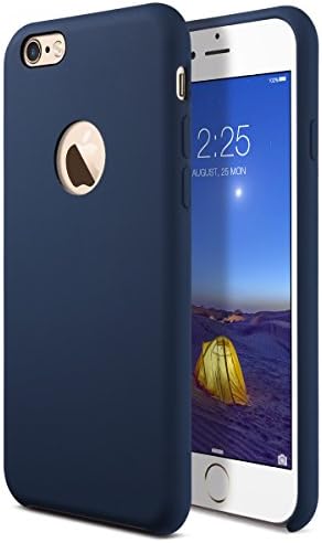 iPhone 6s Plus Case, AZER [Amor Series] Liquid Silicone Gel Rubber iPhone 6 Plus, iPhone 6S Plus Shockproof Case with Soft Microfiber Cloth Cushion (5.5 inches) - Dark Blue