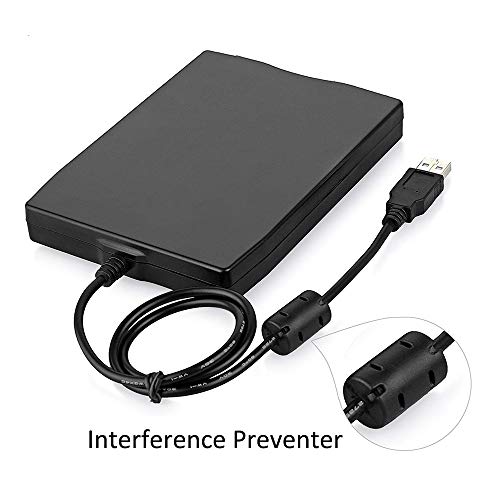 Usee 3.5" USB Floppy Disk 1.44MB External FDD Floppy Disk Drive Portable USB Floppy Disk Reader for PC MAC Windows (Black) - Thumbnail 3