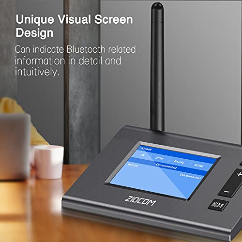 Bluetooth Transmitter Receiver for TV, Unique Visible LCD