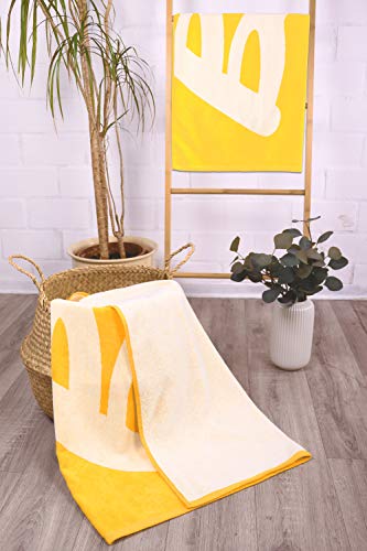 jilda-tex Strandtuch 90x180 cm Badetuch Strandlaken Handtuch 100% Bio-Baumwolle Velours Frottier Pflegeleicht (Sunny… – Bild 3