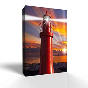 Canvas Wall Art Lighthouse Pictures Home Wall Decorations for Bedroom Living Room Paintings Canvas Prints Framed - 12x18 inches