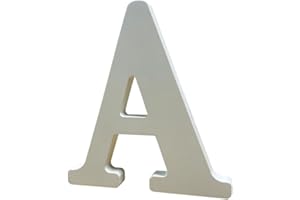 8inch/20cm Tall White Standing Wooden Letters, 0.8inch/2cm Thick Unfinished Wood Letters Wooden Alphabet Letters for DIY Craf