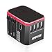 Anwaii Travel Adapter and Converter, International Travel Plug Adapter with 5.6A 5 USB power adapter, 3.0A Type-C Universal Power Adapter For USA EU UK AUS Hair Dryer Laptop Cell Phone