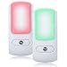 Maxxima LED Color Changing Night Light with Dusk to Dawn Sensor, rotates Through 8 Colors in 40 Seconds Automatically (Pack of 2)