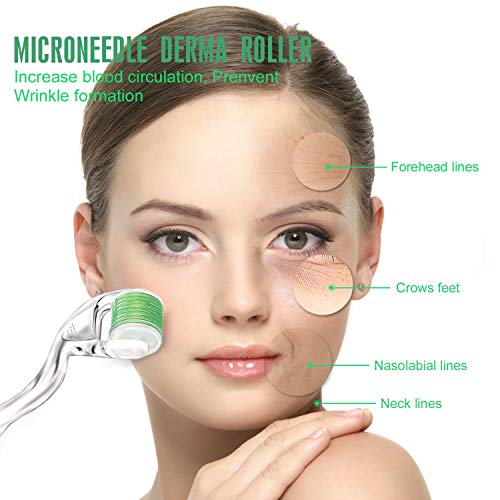 Derma Roller Microneedles for face, 540 Titanium Seamless Micro Needle Roller 0.25mm Cosmetic Needle Skin Care Tool