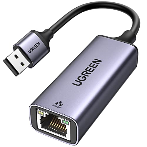 UGREEN USB 3.0 Ethernet Adapter Aluminum, 1000Mbps Gigabit RJ45 LAN Internet Adapter, for Office/Home/Gaming, Compatible with MacBook, iMac, PC, Switch, Surface Pro, Windows, Mac OS/IOS, Linux, Grey
