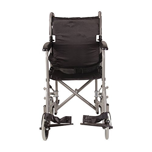DMI Lightweight Folding Transport Chair Travel Wheelchair, Titanium