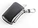 Black Key chain Bag Leather Ring Holder Case Car Auto Coin Universal Remote Smart Key cover Fob Alarm Security Zipper keychain Wallet Bag (Bmw)