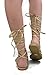 Dream Summer-17 Lace-Up Womens Sandals Wrap Around Criss Cross Casual Roman Gladiator, Natural, 6.5