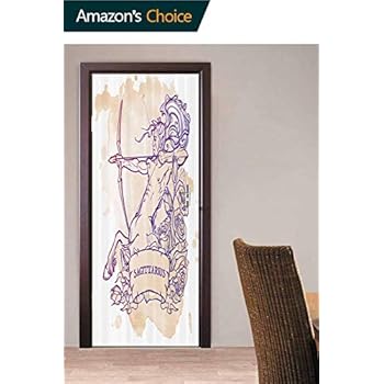 Halloween Theme 3D Decorations, Centaur Archer Door Stickers Art Decal Decor for House Carnival Wall Decal Window Decor