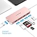 LENTION USB C Hub with 4K HDMI, 3 USB 3.0, SD/TF Card Readers Compatible MacBook Pro 13/15 (Thunderbolt 3), 2018 2019 Mac Air, Surface Book 2/Go, Chromebook, Multi-Port Adapte (Rose Gold)