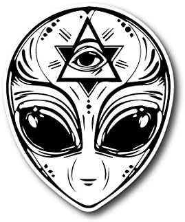#10670 Illuminati Alien All Seeing Eye Sticker Decal for Car, Motorcycles, Windows, Laptops, Walls and More (3")
