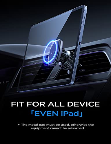 LISEN Magnetic Phone Holder for Car, [Ultra Magnet] Car Mobile Phone Holder Magnetic for Air Vent [Metal Hook], Magnet Phone Mount Compatible iPhone 17 Pro Max 16 15 14 13, Galaxy S25