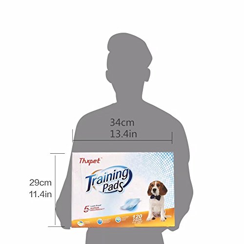 Thxpet Puppy Pads Super Absorbent Leak-Proof 120Count Dog Pee Training Pads 17.5 x 23.5