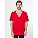 American Apparel Unisex Short Sleeve Deep V-neck T-Shirt (XL) (Red)
