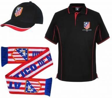 Atletico Madrid Ultimate Fan Polo Shirt, Scarf and Cap Gift Set