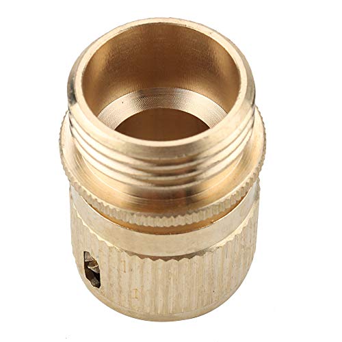 Garden Hose Quick Connect Fittings, 3/4 Inch GHT Solid Brass, Garden Hose Splitter, Heavy Duty Brass Y 2 Way Solid Valve Garden Hose Connector with Comfort Grip