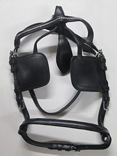 The Ragnar Collection Quality Leather driving bridle with stunning white metal fittings (pony)