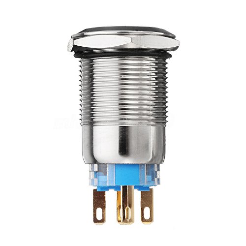 E Support 12V Car Vehicle Red LED Light Headlight Push Button Metal Toggle Switch 19mm Fire Missiles