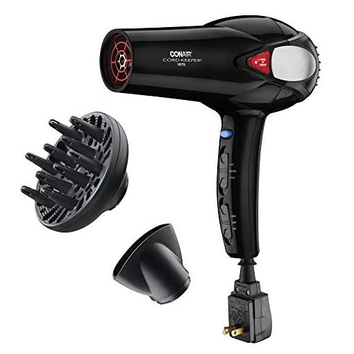 Conair-1875W-Cord-Keeper-Hair-Dryer-Black-Amazon-Exclusive Conair 1875W Cord Keeper Hair Dryer, Black - Amazon Exclusive