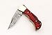 5167 Custom made damascus steel folding knife. (Red)