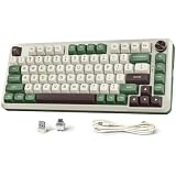 Redragon 75% Mechanical Keyboard, Gasket Mounted Wireless RGB Gaming Keyboard with Volume Knob, MDA-Profile, Pre-Lubed Linear Switches,81 Keys Tri-Mode Hot Swappable Keyboard for Pc/Tablet/Xbox/Ps4/5