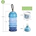 Baby Milk Powder Formula Dispenser & Snack Storage Container with Funnel & Carry Handle, Non-Spill Twist-Lock Stackable, 3 Feeds, Blue