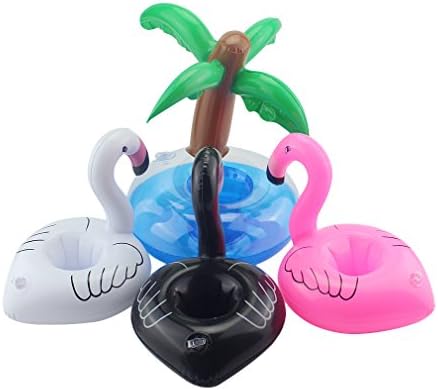 Inflatable Flamingo and Palm Combo Drink Holder Float Your Drinks Prepare for Epic Party(4 Pack)
