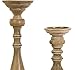 IMAX Mason Natural Wash Wood Candleholders - Set of 5 Vintage Candle Stands - Home Decor Accessory