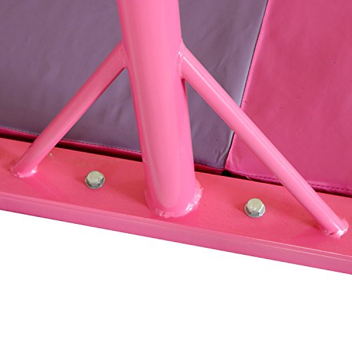 Bestmart INC Pink Adjustable (3'-5') Gymnastics Bar and 10ft Folding Mat Combo Gym Set