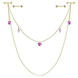 FECTAS Nipple Rings Nipple Chain Nipple Barbell Body Piercing Nipplerings for Women 14G Fetctas