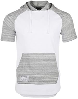 Men’s Short Sleeve Pullover Hoodie Lightweight Soft Jersey Hooded T-Shirt