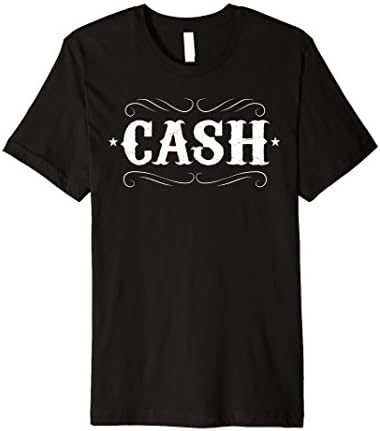 Mens Cash Premium T-Shirt for Cash Rodeo Cowboy and Cowgirl Tee Large Black